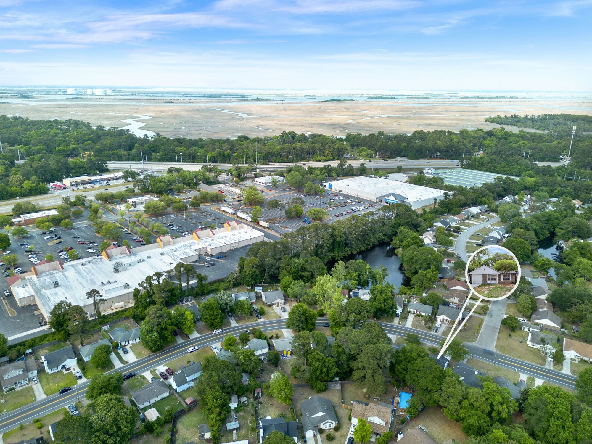 Aerial Location at Mossy Tides Retreat