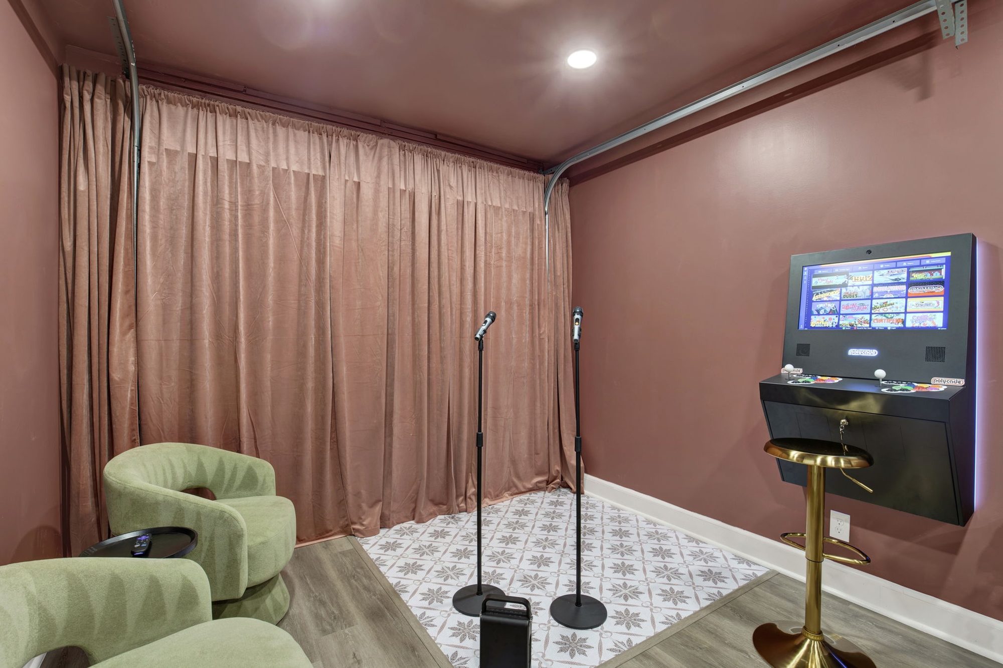 Karaoke and Arcade at Mossy Tides Retreat